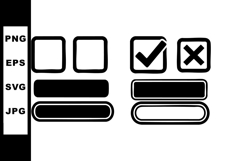 Checkmark and Cross Icons with Rounded Rectangles Vector Ill Product Image 1