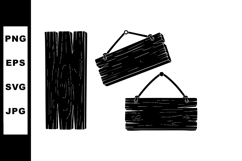 Rustic wooden signboard vector illustration with hanging woo Product Image 1