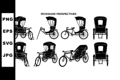 Rickshaw perspectives vector illustration showing different Product Image 1