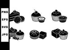 Assorted dessert sweets cupcakes cakes pie cookies vector il Product Image 1