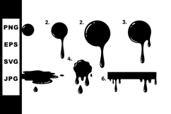 Black Ink Drops and Drips Vector Illustration for Design and Product Image 1