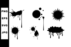 Black Ink Blots and Splashes Vector Collection with Dripping Product Image 1