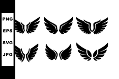 Black Wing Silhouettes Vector Set Collection for Design and Product Image 1