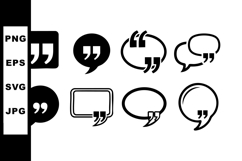 Quotation Marks Speech Bubble Vector Set Various Styles Blac Product Image 1