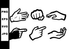 Hand Gesture Set Various Positions Communication and Express Product Image 1