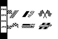 Racing checkered flag icons set with various styles and wavi Product Image 1