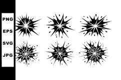 Black Explosive Starburst Vector Shapes for Design and Decor Product Image 1