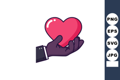 Hand holding pink heart symbol of love care and kindness vec Product Image 1