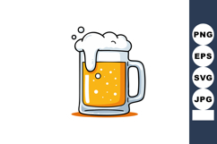 Beer mug with frothy foam and bubbles vector illustration in Product Image 1