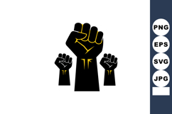 Raised black fists symbolizing power unity and resistance in Product Image 1