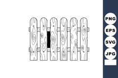Wooden fence illustration with natural grain texture simple Product Image 1