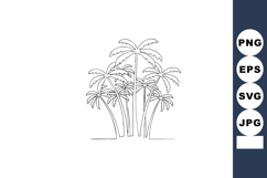 Palm trees tropical plants nature decorative botanical line Product Image 1
