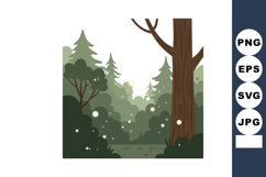 Forest background with green trees and brown trunk in natura Product Image 1