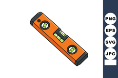 Orange spirit level tool for construction and measurement wi Product Image 1