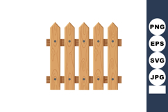 Wooden fence panel with natural wood texture and vertical sl Product Image 1