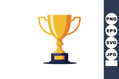 Golden trophy cup with dark base for award recognition and a Product Image 1