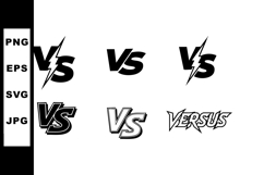 Versus symbol variations in black and white vector illustrat Product Image 1