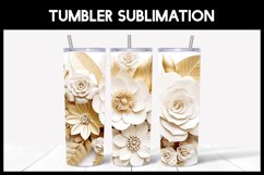 9 3D White Tumbler Sublimation |3D Flower Tumbler Wrap Product Image 8
