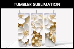 9 3D White Tumbler Sublimation |3D Flower Tumbler Wrap Product Image 9