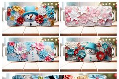 100 Christmas Mug Wrap Bundle, 3D Snowman Sublimation PNG Product Image 9