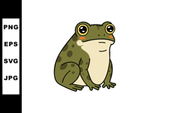 Frog sitting with green and beige colors vector illustration Product Image 1