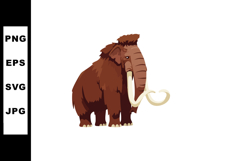 Woolly mammoth prehistoric elephant with long curved tusks i Product Image 1
