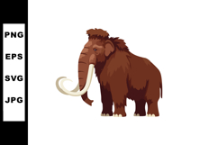 Woolly mammoth prehistoric elephant with large curved tusks Product Image 1