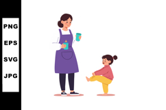Mother and toddler child drinking water and playing indoors Product Image 1