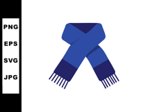Blue scarf warm winter accessory clothing vector illustratio Product Image 1