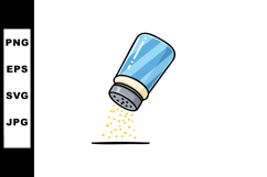 Salt shaker pouring seasoning granules blue container kitche Product Image 1