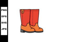Red and orange boots vector illustration with black soles an Product Image 1