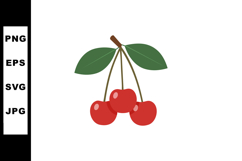 Cherry fruit with green leaves vector illustration in red an Product Image 1