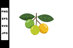 Green and yellow olive branch with leaves vector illustratio Product Image 1