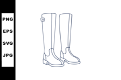 Tall riding boots outline vector illustration in simple blac Product Image 1