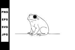Frog simple black line art sitting on surface vector illustr Product Image 1