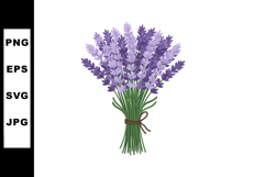Lavender bouquet with purple flowers and green stems tied wi Product Image 1