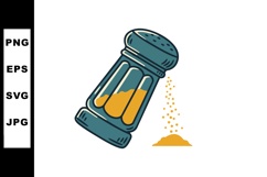 Salt shaker with spilled salt vector illustration in simple Product Image 1