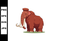 Woolly mammoth prehistoric extinct elephant with long tusks Product Image 1