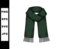 Dark green wool scarf winter accessory fashion cold season v Product Image 1