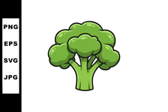 Broccoli vegetable fresh green healthy food illustration vec Product Image 1