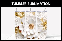 9 3D White Tumbler Sublimation |3D Flower Tumbler Wrap Product Image 10