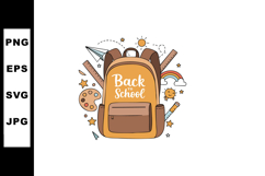 School backpack with educational supplies and back to school Product Image 1