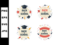 Back to School Education Design Elements with Graduation Cap Product Image 1
