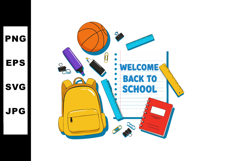 School Supplies Backpack Basketball Notebook and Stationery Product Image 1