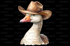Watercolor Cowboy Silly Goose Sublimation Design PNG Product Image 4