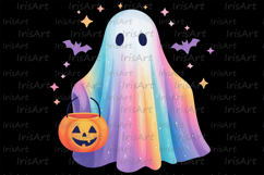 Cute Ghost with Pumpkin PNG - Trendy Halloween Sublimation Product Image 5