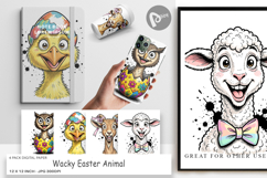 Wacky Easter Animal Digital Paper Product Image 1