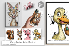 Wacky Easter Animal Digital Paper Product Image 1