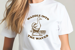 Waddle Into the Waves SVG Funny Goose Float Summer Design Product Image 2