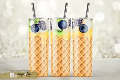 Seamless Wafer ice cream cone tumbler wrap png Product Image 1